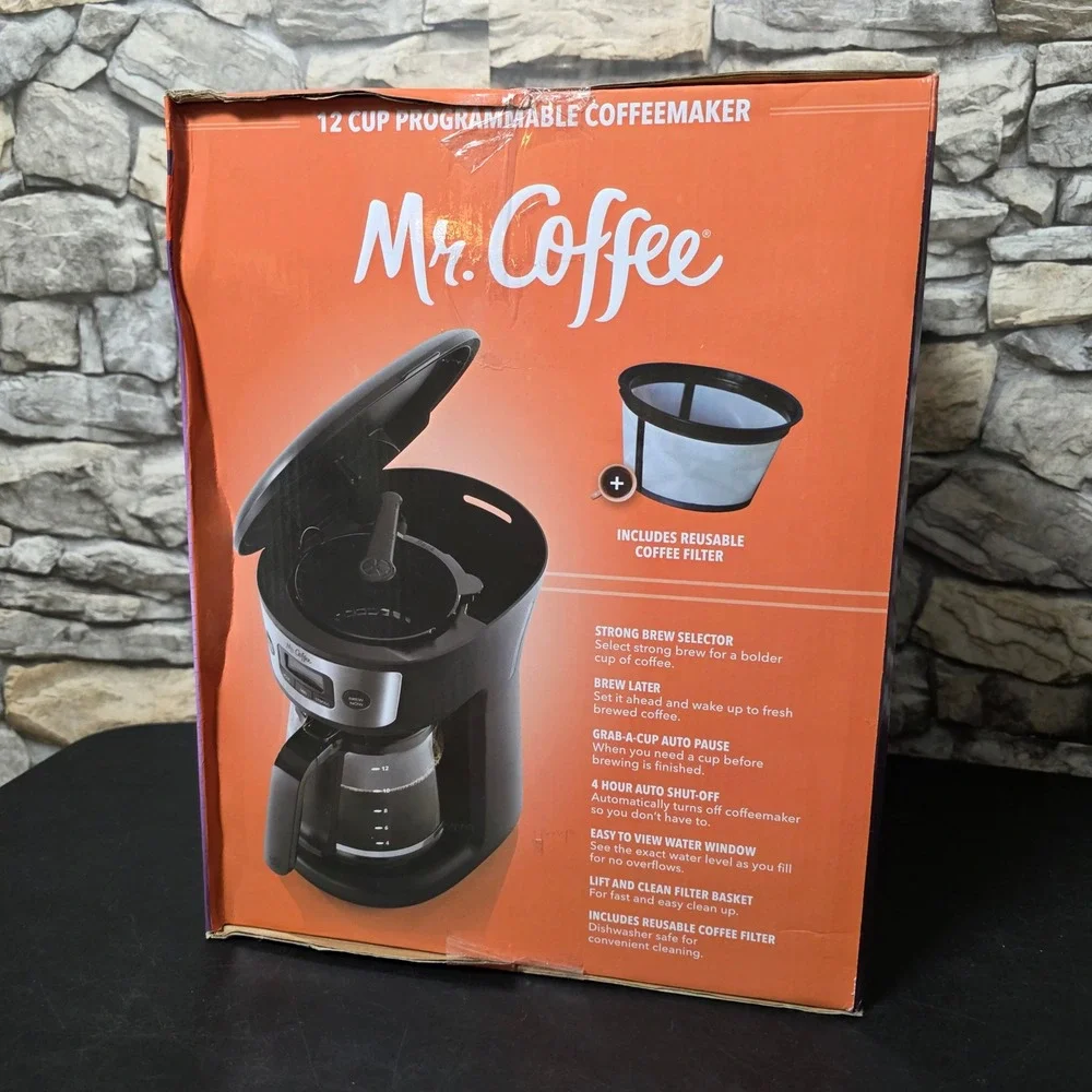 Mr. Coffee 12 Cup Programmable Coffeemaker Strong Brew BVMC-MSX23 Black Open Box